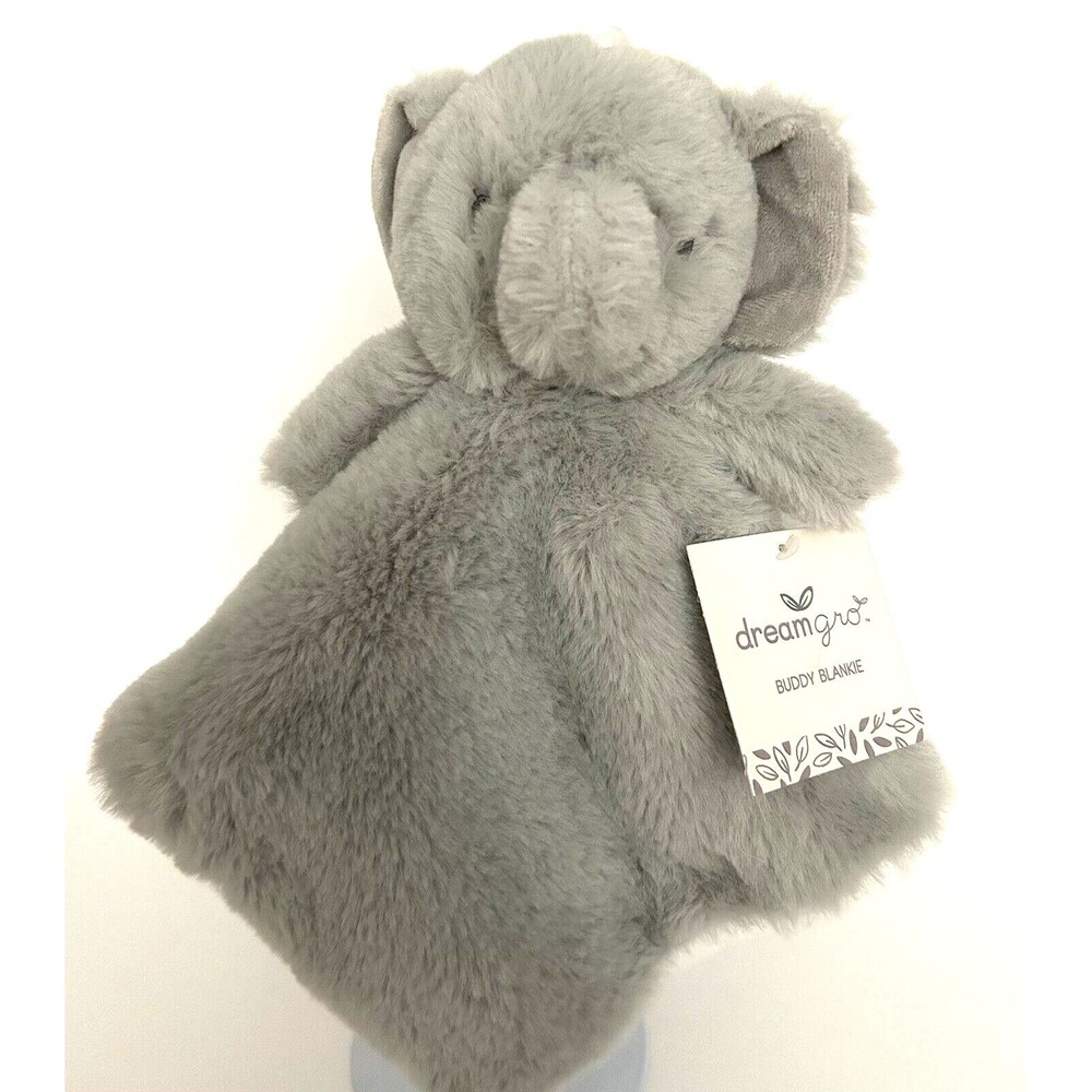 Dreamgro Elephant Lovey Buddy Blankie Plush Security Blanket 13" x 13" NEW